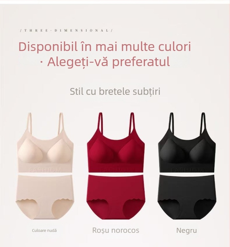 Set de sutiene mireasă fără fir, cu inserție antibacteriană, susținere laterală a sânilor, bretele reglabile, material nylon-spandex
