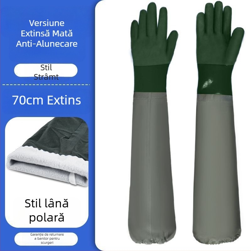 Mănuși de apicultură cu mâneci lungi, protecție extinsă și îngroșată împotriva înțepăturilor, rezistente la perforare și uzură, impermeabile