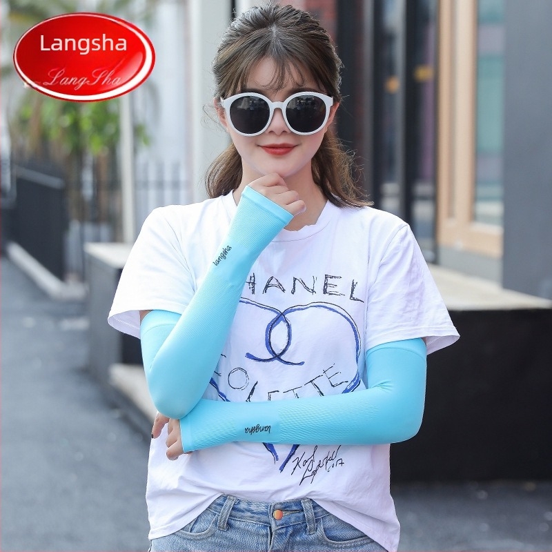 Langsha Ice Sleeve – Manșete unisex pentru protecție solară, Nylon 90%, grosime 20–24 g, Vară 2024