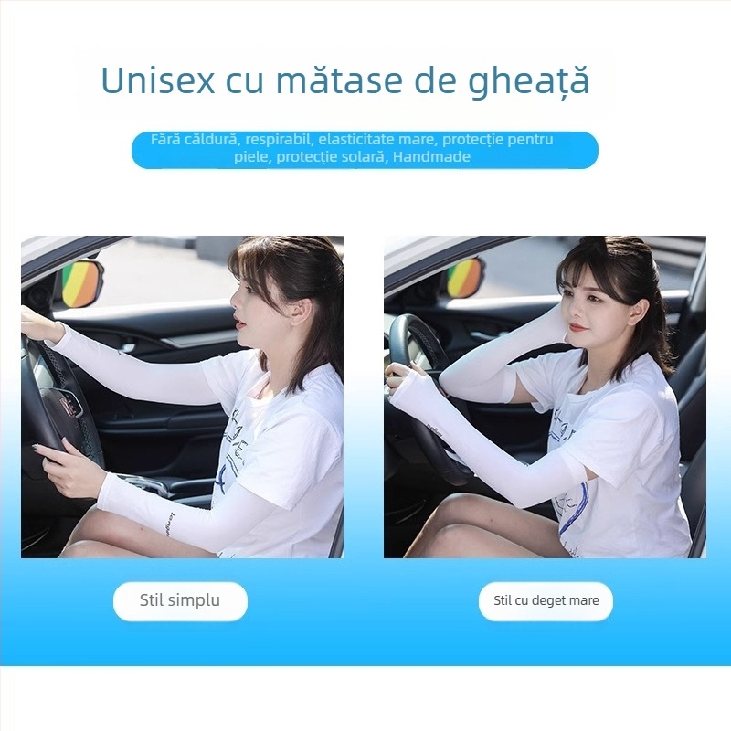 Langsha Ice Sleeve – Manșete unisex pentru protecție solară, Nylon 90%, grosime 20–24 g, Vară 2024