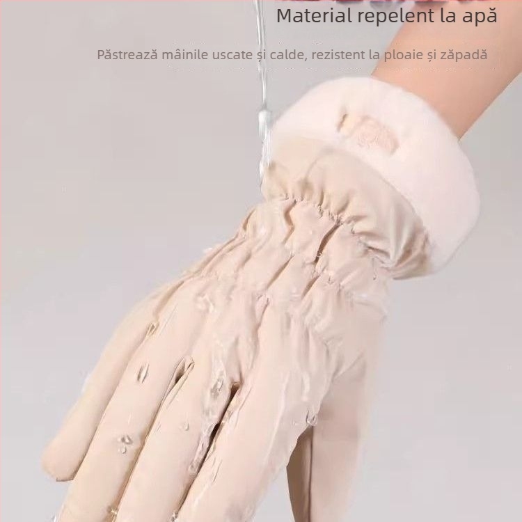 Mănuși de iarnă pentru femei pentru ciclism cu bicicletă electrică – impermeabile, țesătură Ice Silk și bumbac, stil Flip-Cover, lansare 2025