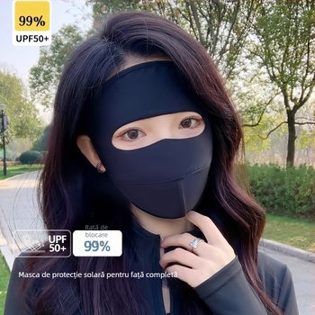 Mască facială de protecție solară cu acoperire totală UPF50+, din nylon ice-silk, respirabilă