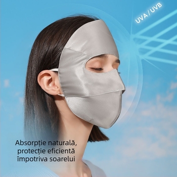 Mască facială din mătase Mulberry pentru adulți, protecție UV, respirabilă, acoperire completă a feței, primăvara 2025