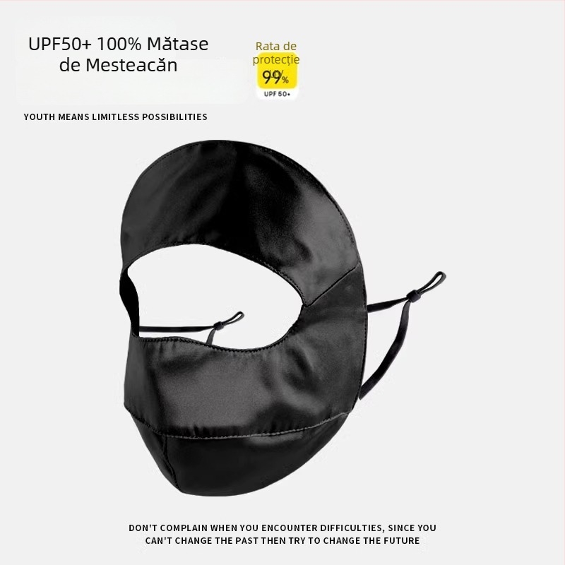 Mască facială din mătase Mulberry pentru adulți, protecție UV, respirabilă, acoperire completă a feței, primăvara 2025