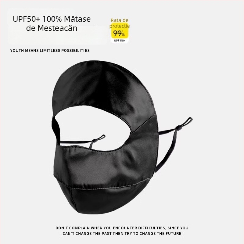 Mască facială din mătase Mulberry pentru adulți, protecție UV, respirabilă, acoperire completă a feței, primăvara 2025