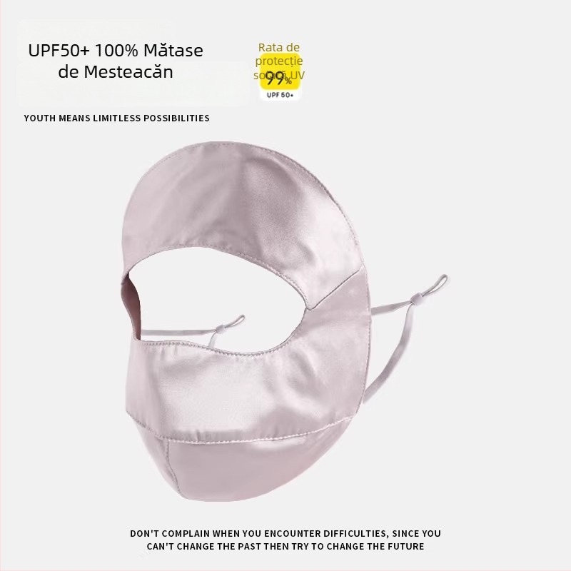 Mască facială din mătase Mulberry pentru adulți, protecție UV, respirabilă, acoperire completă a feței, primăvara 2025