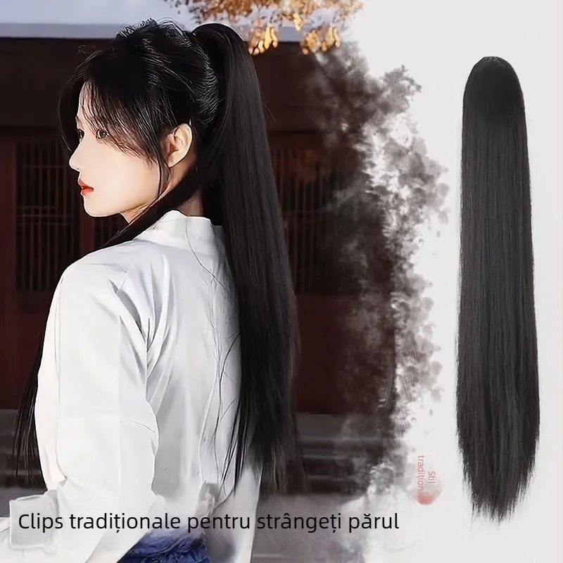 Perucă stil Chinezesc, bucle – fibră rezistentă la temperaturi înalte; Model 1; Fără vopsire