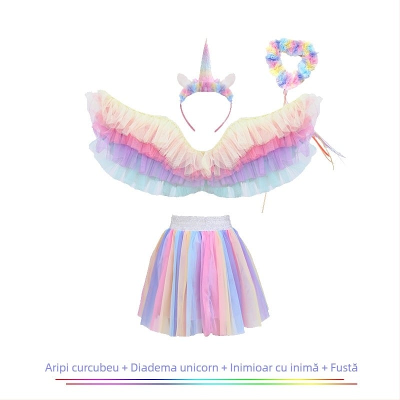 Aripioare de înger pentru copii – din țesătură, construcție semi-artizanală/semi-mecanică, recuzită pentru machiaj și costum