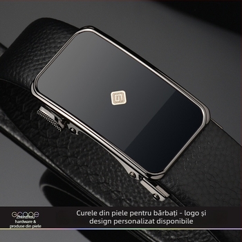 Centură pentru bărbați din piele naturală cu cataramă automată - primul strat de piele de vită, cataramă din aliaj, lățime 2–4 cm, design clasic, primăvara 2024