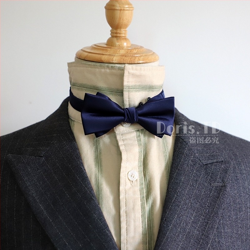 Papion cu floare pentru guler, stil coreean, pentru bărbați, papion plat, lățime ultra-îngustă, material poliester amestec, model monocrom, ambalaj independent
