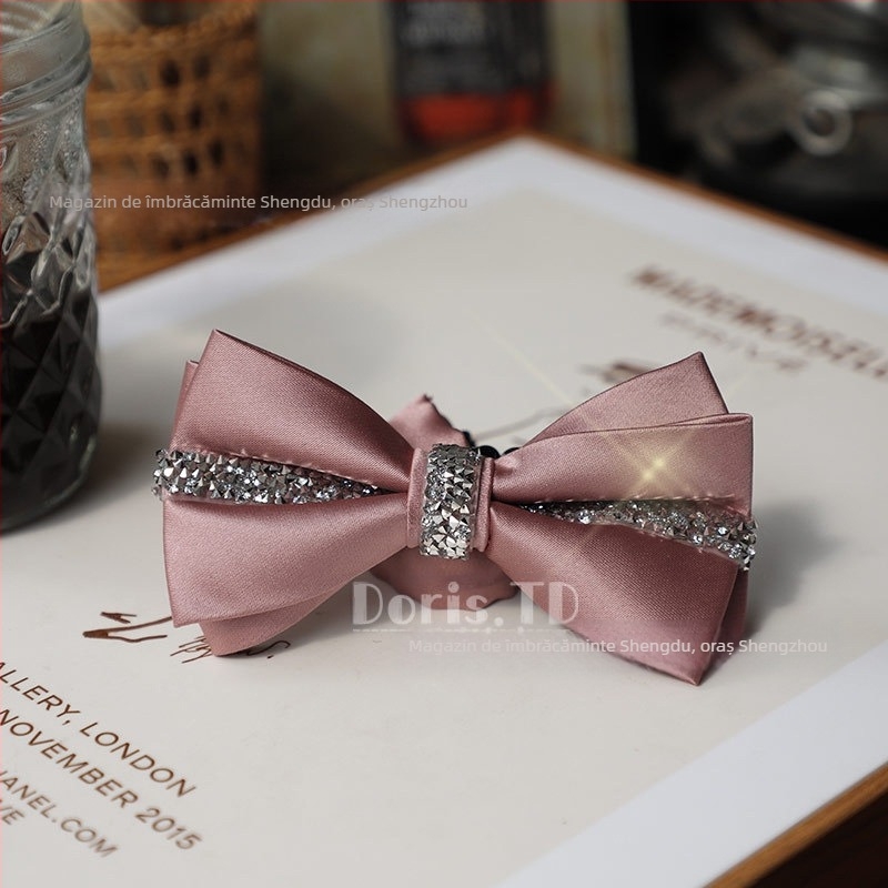 Papion cu design diamant, poliester, cap plat, accesoriu pentru bărbați