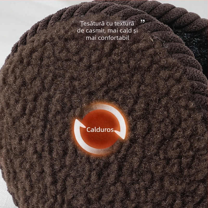 Protecții pentru urechi din cashmere granulat, unisex, toamnă– iarnă, uz exterior, stil cu purtare pe spate, monocrom