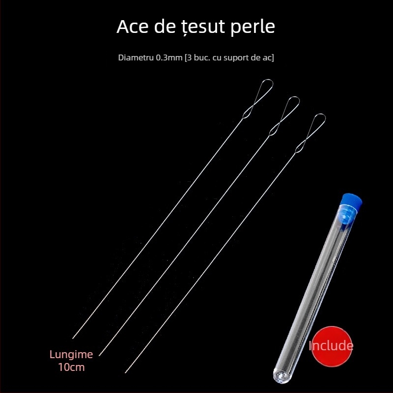 Acul pentru mărgele Aifsa — ac lung torsionat pentru perle și cristale, set de unelte DIY pentru strângerea firului, lucrat manual