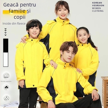 Geacă de iarnă pentru copii, cu glugă, impermeabilă 5000 mm, căptușită cu fleece, din poliester, pentru 8–9 ani (Impermeabil 5000 mm; Glugă; Căptușeală fleece; Material: Poliester)