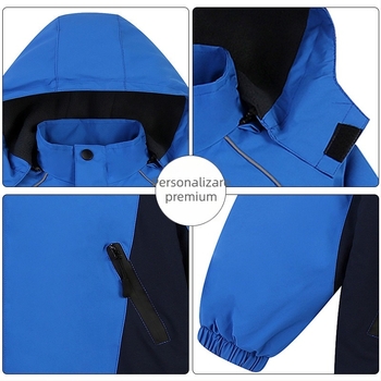 Geacă de iarnă pentru copii, cu glugă, impermeabilă 5000 mm, căptușită cu fleece, din poliester, pentru 8–9 ani (Impermeabil 5000 mm; Glugă; Căptușeală fleece; Material: Poliester)