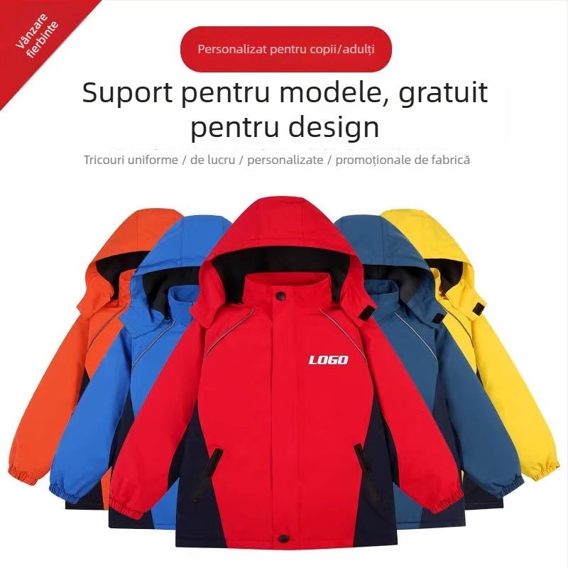 Geacă de iarnă pentru copii, cu glugă, impermeabilă 5000 mm, căptușită cu fleece, din poliester, pentru 8–9 ani (Impermeabil 5000 mm; Glugă; Căptușeală fleece; Material: Poliester)