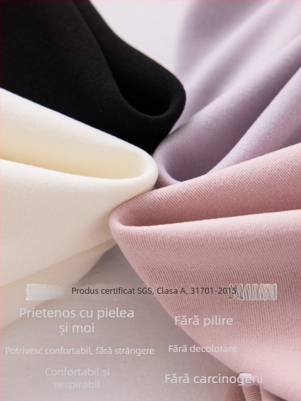 Top de bază pentru fete, cu guler semi-înalt, mâneci raglan, dungat, 92% poliester, finisaj catifelat