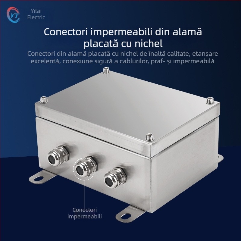 Cutie terminală din oțel inoxidabil pentru exterior, cutie de distribuție impermeabilă, 4 circuite, 5 rânduri de comutatoare, IP65, montaj suspendat