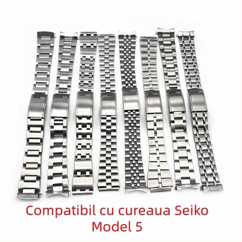 Brățară din oțel inoxidabil pentru Seiko 5, cu capăt curbat, lățime 19–20 mm