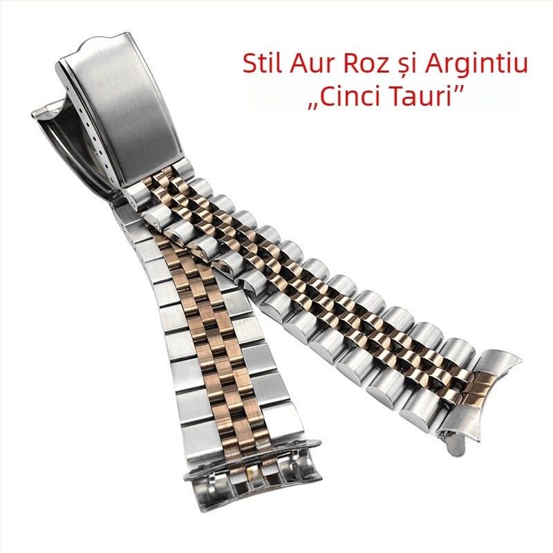 Brățară din oțel inoxidabil pentru Seiko 5, cu capăt curbat, lățime 19–20 mm