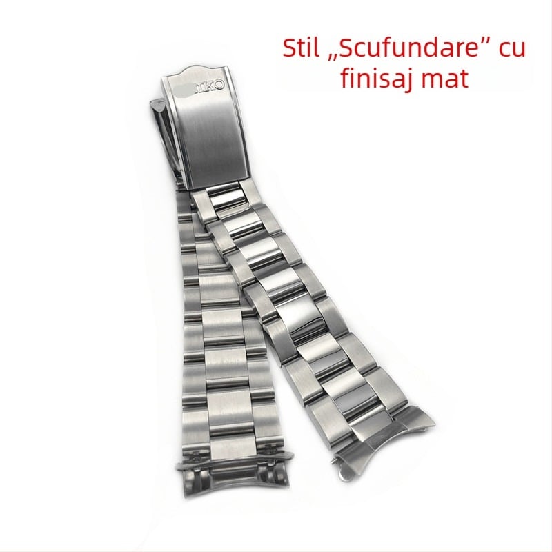 Brățară din oțel inoxidabil pentru Seiko 5, cu capăt curbat, lățime 19–20 mm