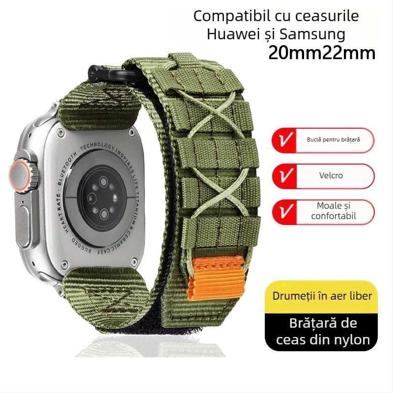 Brățară Velcro din nailon pentru Huawei Watch 2 Pro, 20/22 mm