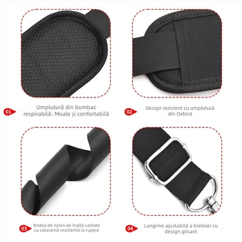 Curea de umăr din nylon pentru genți – ultra-ușoară, reglabilă, crossbody, pentru laptopuri și genți