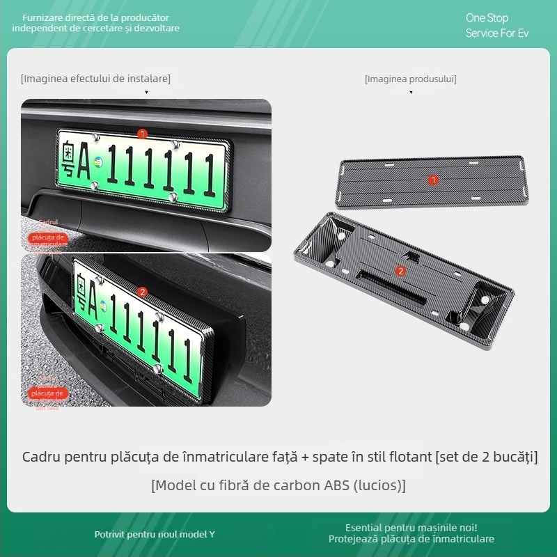 Ramă de înmatriculare pentru Tesla Model Y3/YL, accesoriu de montaj, nepersonalizabil