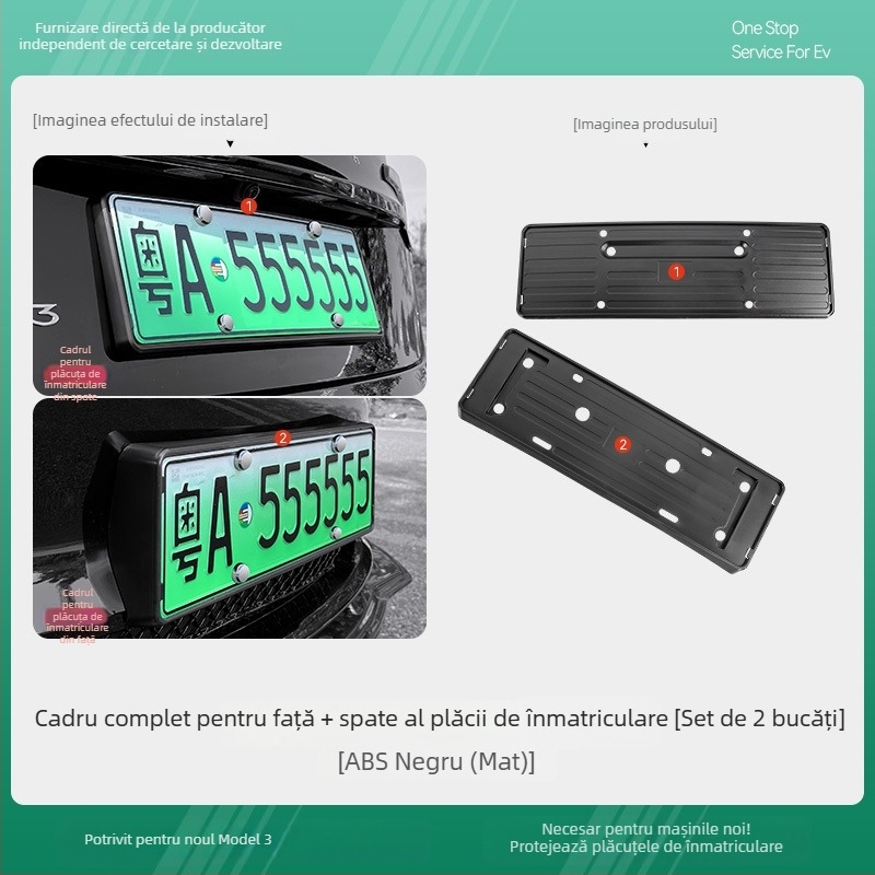 Ramă de înmatriculare pentru Tesla Model Y3/YL, accesoriu de montaj, nepersonalizabil
