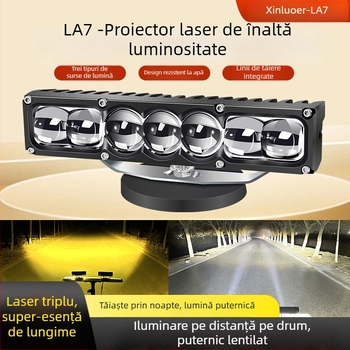 Proiector LED cu laser pentru mașină – LED 100W, 12-60V, Model LA7, Aliaj de aluminiu, Potrivit pentru majoritatea mașinilor și camioanelor