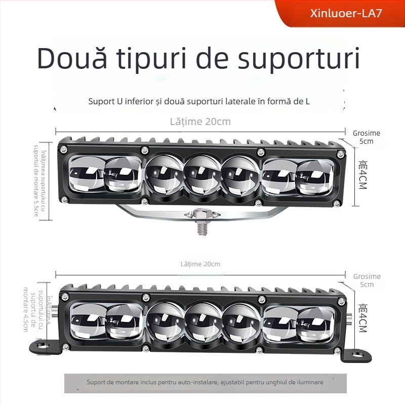 Proiector LED cu laser pentru mașină – LED 100W, 12-60V, Model LA7, Aliaj de aluminiu, Potrivit pentru majoritatea mașinilor și camioanelor