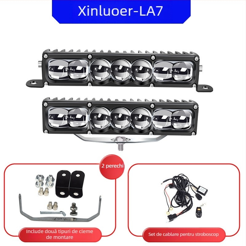 Proiector LED cu laser pentru mașină – LED 100W, 12-60V, Model LA7, Aliaj de aluminiu, Potrivit pentru majoritatea mașinilor și camioanelor