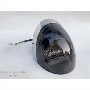 Ansamblu iluminare pentru bicicletă electrică Turtle King: far frontal, semnale față și spate, carcasa farului din spate cu sticlă transparent fumuriu – OEM, compatibil cu alte modele