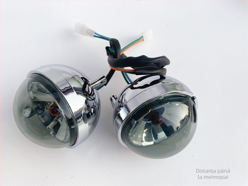 Ansamblu iluminare pentru bicicletă electrică Turtle King: far frontal, semnale față și spate, carcasa farului din spate cu sticlă transparent fumuriu – OEM, compatibil cu alte modele