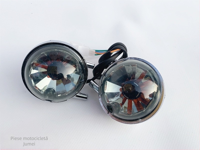 Ansamblu iluminare pentru bicicletă electrică Turtle King: far frontal, semnale față și spate, carcasa farului din spate cu sticlă transparent fumuriu – OEM, compatibil cu alte modele