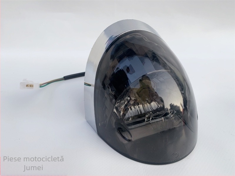 Ansamblu iluminare pentru bicicletă electrică Turtle King: far frontal, semnale față și spate, carcasa farului din spate cu sticlă transparent fumuriu – OEM, compatibil cu alte modele