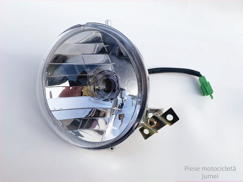 Ansamblu iluminare pentru bicicletă electrică Turtle King: far frontal, semnale față și spate, carcasa farului din spate cu sticlă transparent fumuriu – OEM, compatibil cu alte modele