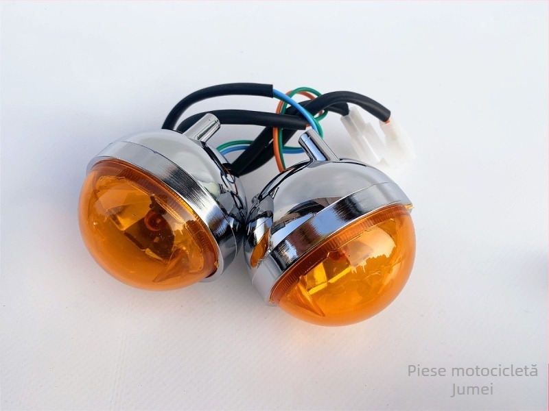 Ansamblu iluminare pentru bicicletă electrică Turtle King: far frontal, semnale față și spate, carcasa farului din spate cu sticlă transparent fumuriu – OEM, compatibil cu alte modele