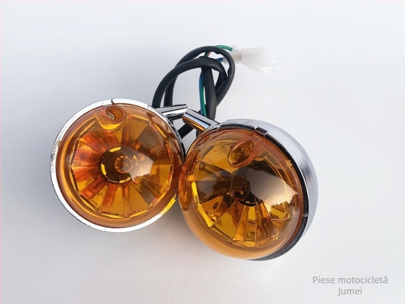 Ansamblu iluminare pentru bicicletă electrică Turtle King: far frontal, semnale față și spate, carcasa farului din spate cu sticlă transparent fumuriu – OEM, compatibil cu alte modele