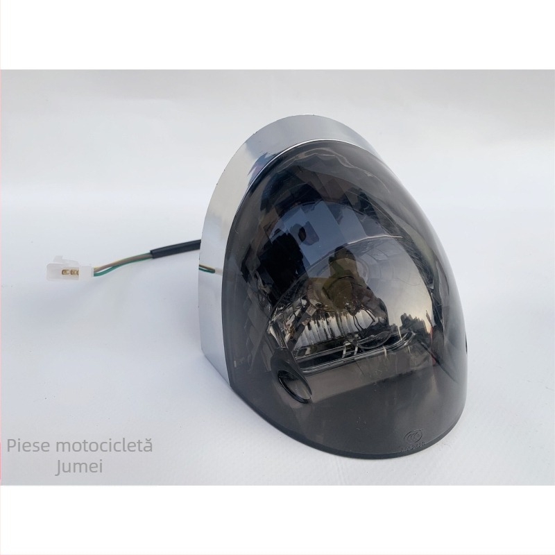 Ansamblu iluminare pentru bicicletă electrică Turtle King: far frontal, semnale față și spate, carcasa farului din spate cu sticlă transparent fumuriu – OEM, compatibil cu alte modele