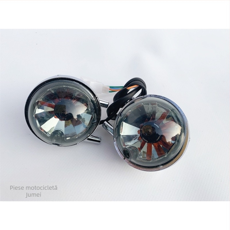 Ansamblu iluminare pentru bicicletă electrică Turtle King: far frontal, semnale față și spate, carcasa farului din spate cu sticlă transparent fumuriu – OEM, compatibil cu alte modele