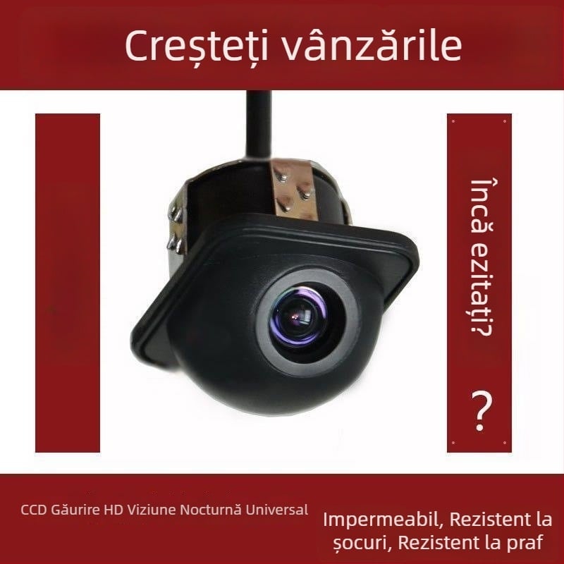 Cameră universală de mers înapoi montată pe mașină, carcasă perforată, vedere de noapte, CCD/AHD, impermeabilă, 720x480