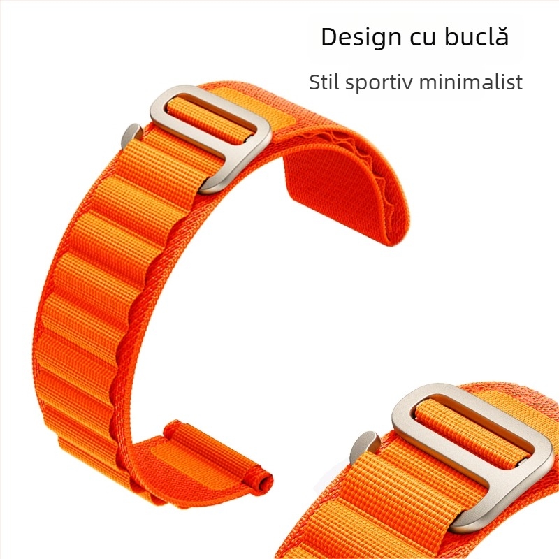 Brățară de ceas GT2 din nylon împletit cu buclă pentru Apple iWatch 8/Ultra