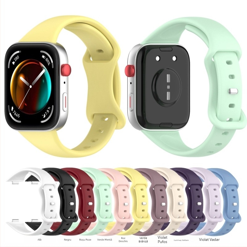Cureaua din silicon pentru Huawei Fit4 și Huawei Watch Fit3 cu închidere tip fluture, din silicon, compatibilă cu Fit4/Watch Fit3 și greutate aproximativă 13 g.