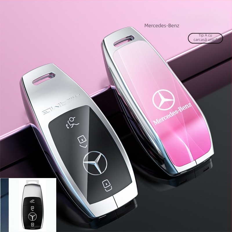 Carcasă pentru chei Mercedes-Benz modele: S-Class Maybach, C-Class (C200L), E260L, E300L, GLB, GLC260L; aliaj de zinc; stil simplu