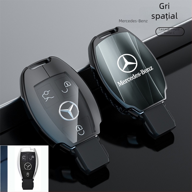 Carcasă pentru chei Mercedes-Benz modele: S-Class Maybach, C-Class (C200L), E260L, E300L, GLB, GLC260L; aliaj de zinc; stil simplu