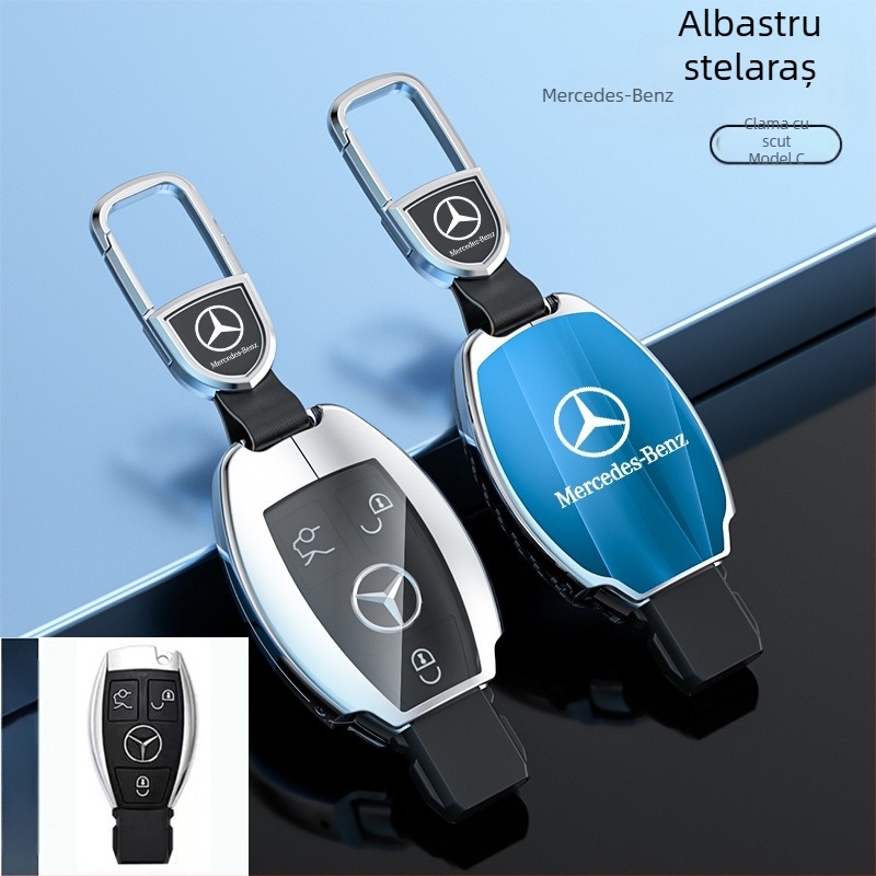 Carcasă pentru chei Mercedes-Benz modele: S-Class Maybach, C-Class (C200L), E260L, E300L, GLB, GLC260L; aliaj de zinc; stil simplu