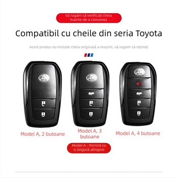 Carcasă pentru cheia Toyota pentru Camry, Corolla, Levin, Avalon, Highlander, RAV4 și CH-R cu cataramă metalică