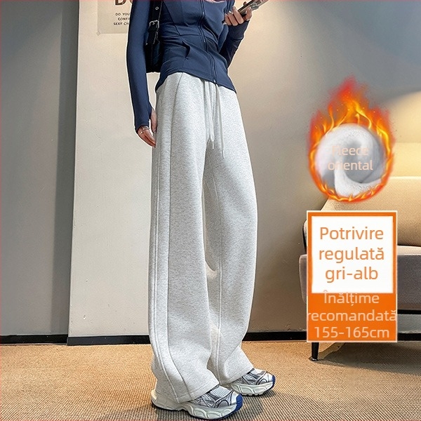 Pantaloni largi din bumbac pentru femei, stil casual japonez-coreean, conținut de bumbac 50–70%, țesătură groasă