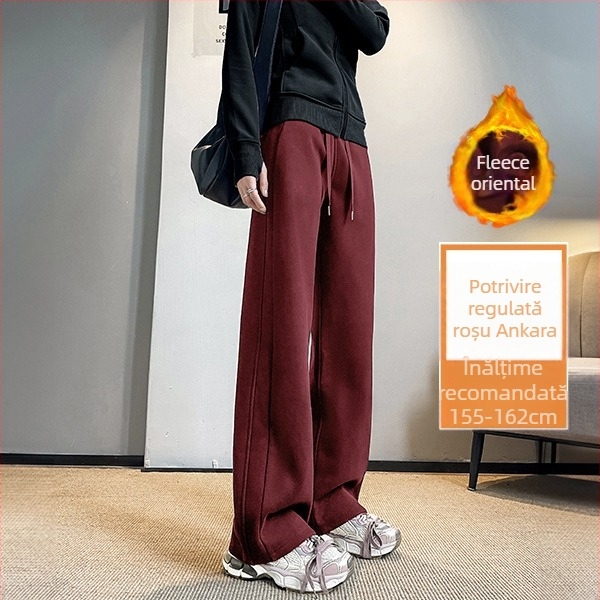 Pantaloni largi din bumbac pentru femei, stil casual japonez-coreean, conținut de bumbac 50–70%, țesătură groasă